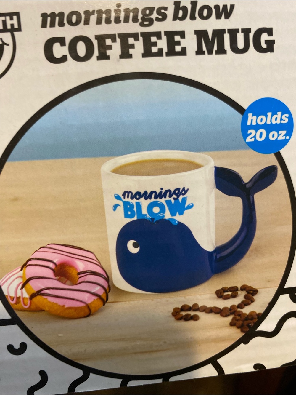 Big Mouth Inc Mornings Blow Whale Coffee Mug New In Box - Picture 2 of 5